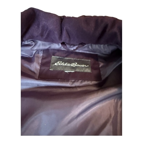 Eddie Bauer EB650 Deep Eggplant Purple Full Zip Down Fill Puffer Vest Size L - Picture 9 of 13
